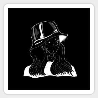 The girl with the bucket hat Sticker